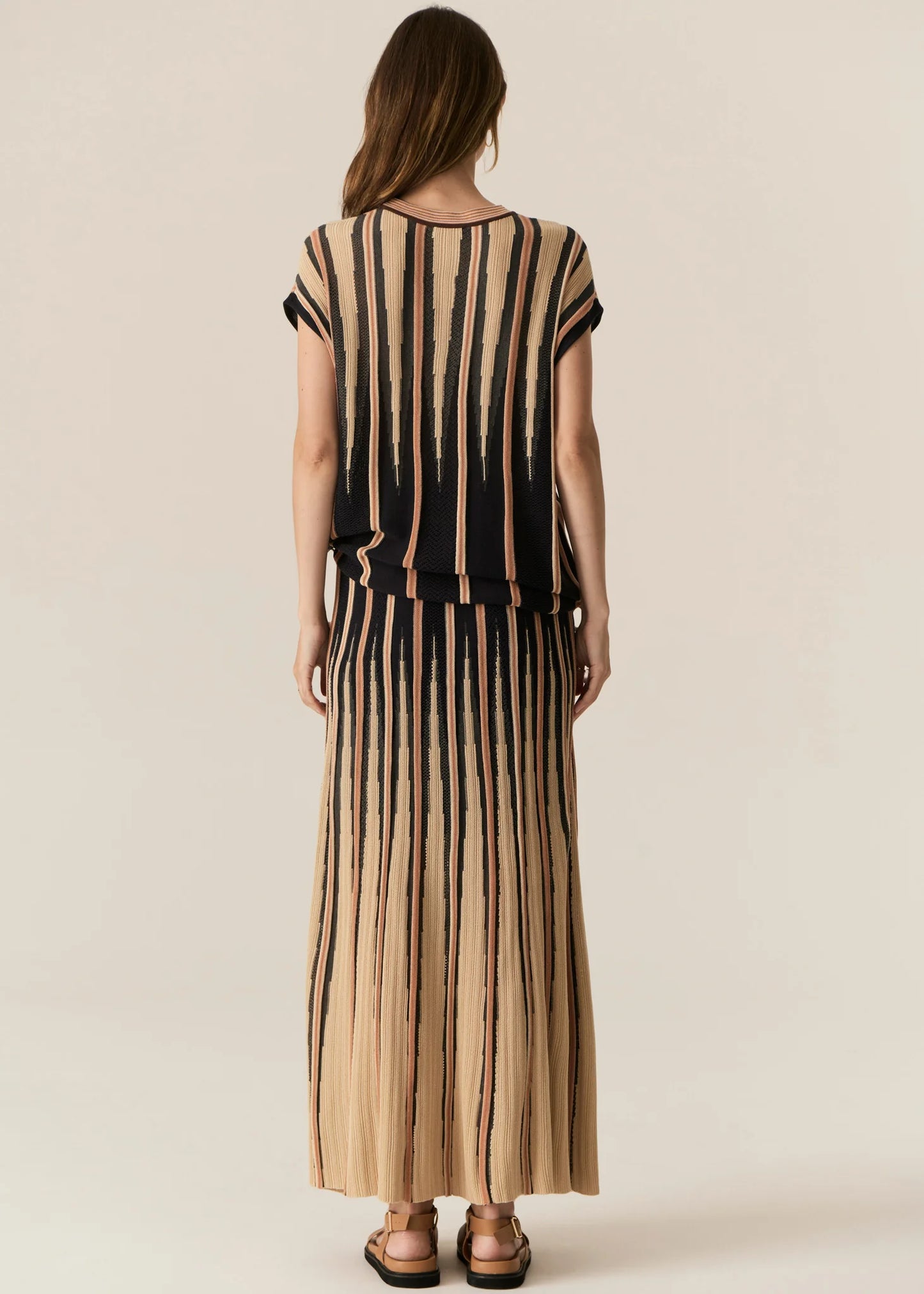 Tedd Knit Skirt | Ink/Camel