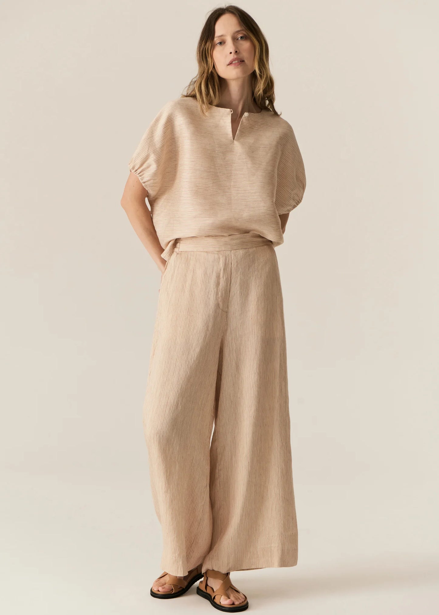 Stelle Reversible Top | Red/Natural Stripe
