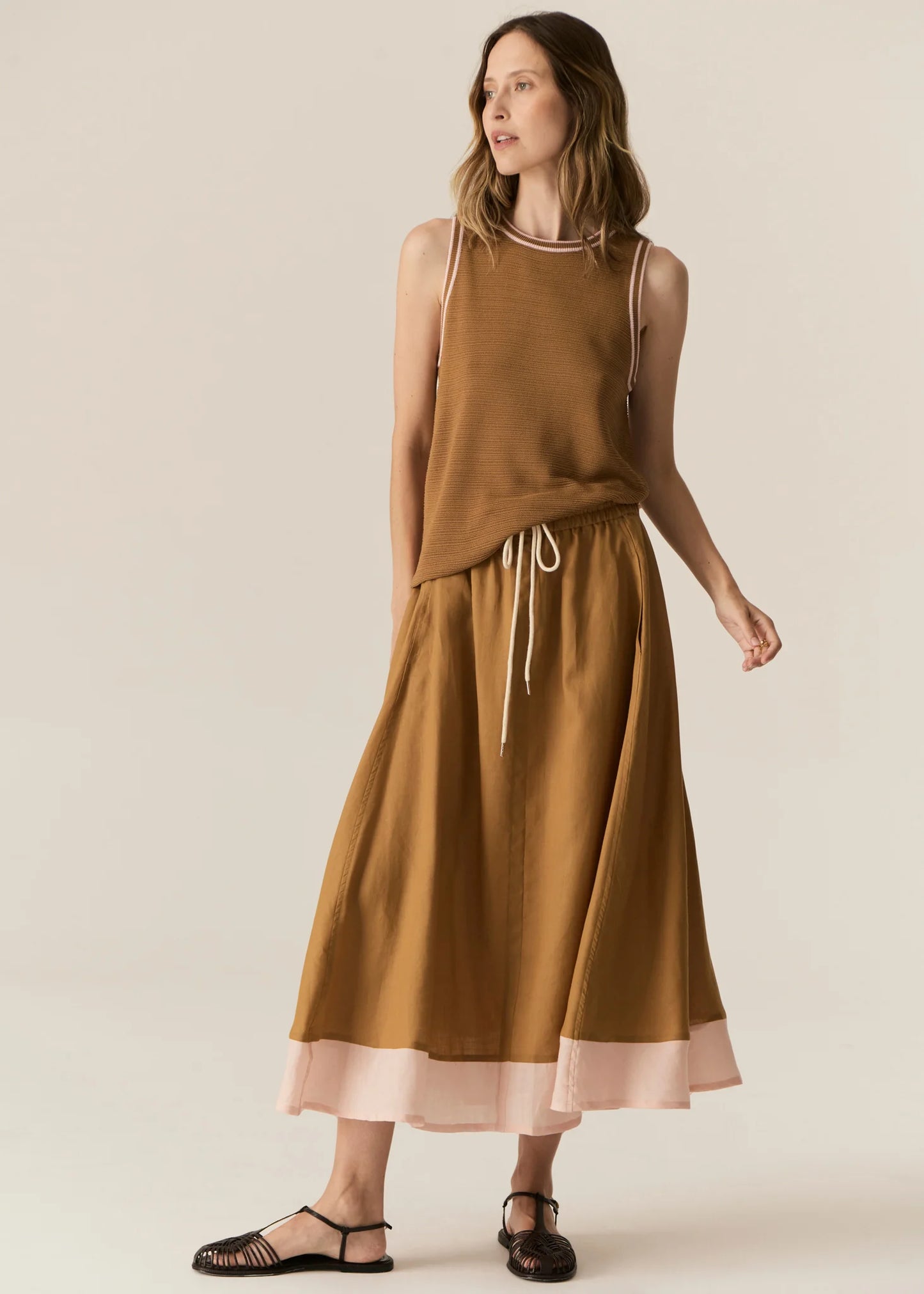 Speck Contrast Skirt | Ginger/Pink