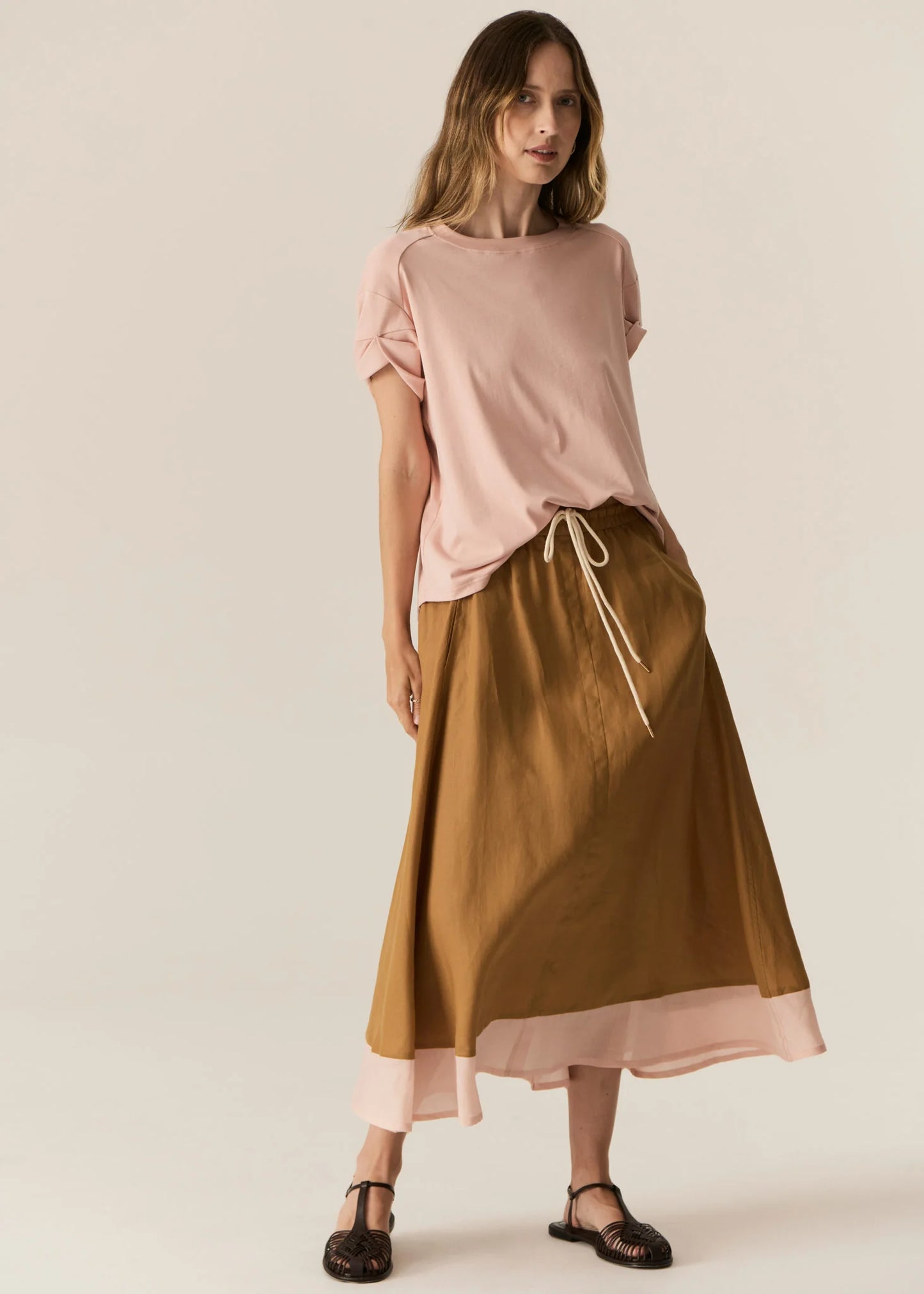 Speck Contrast Skirt | Ginger/Pink