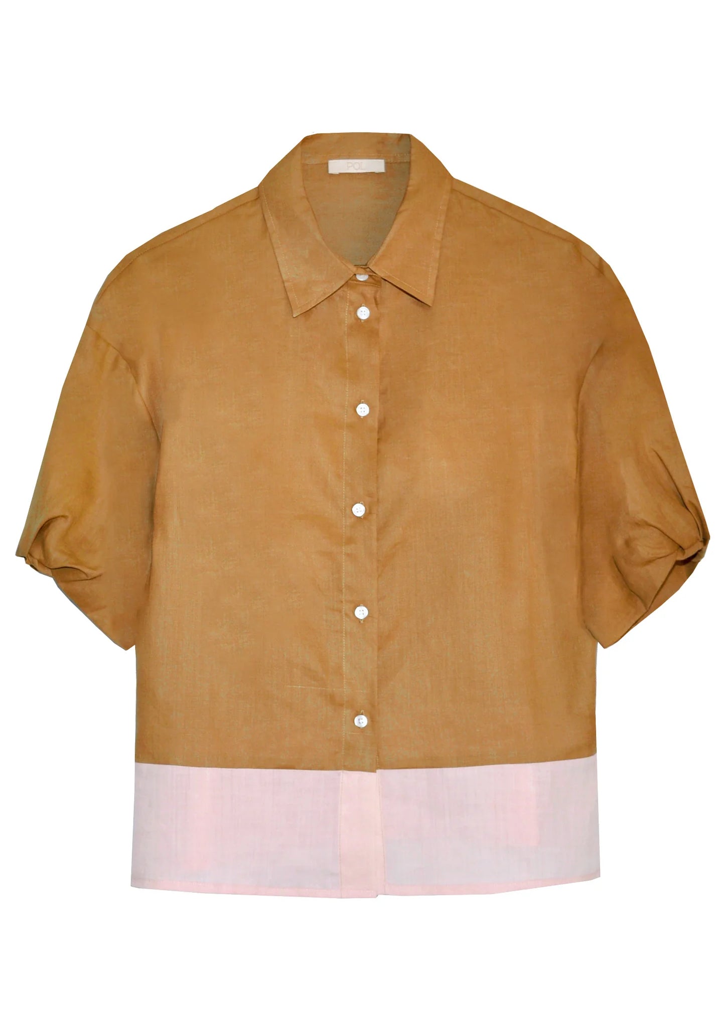 Speck Contrast Shirt | Ginger/Pink