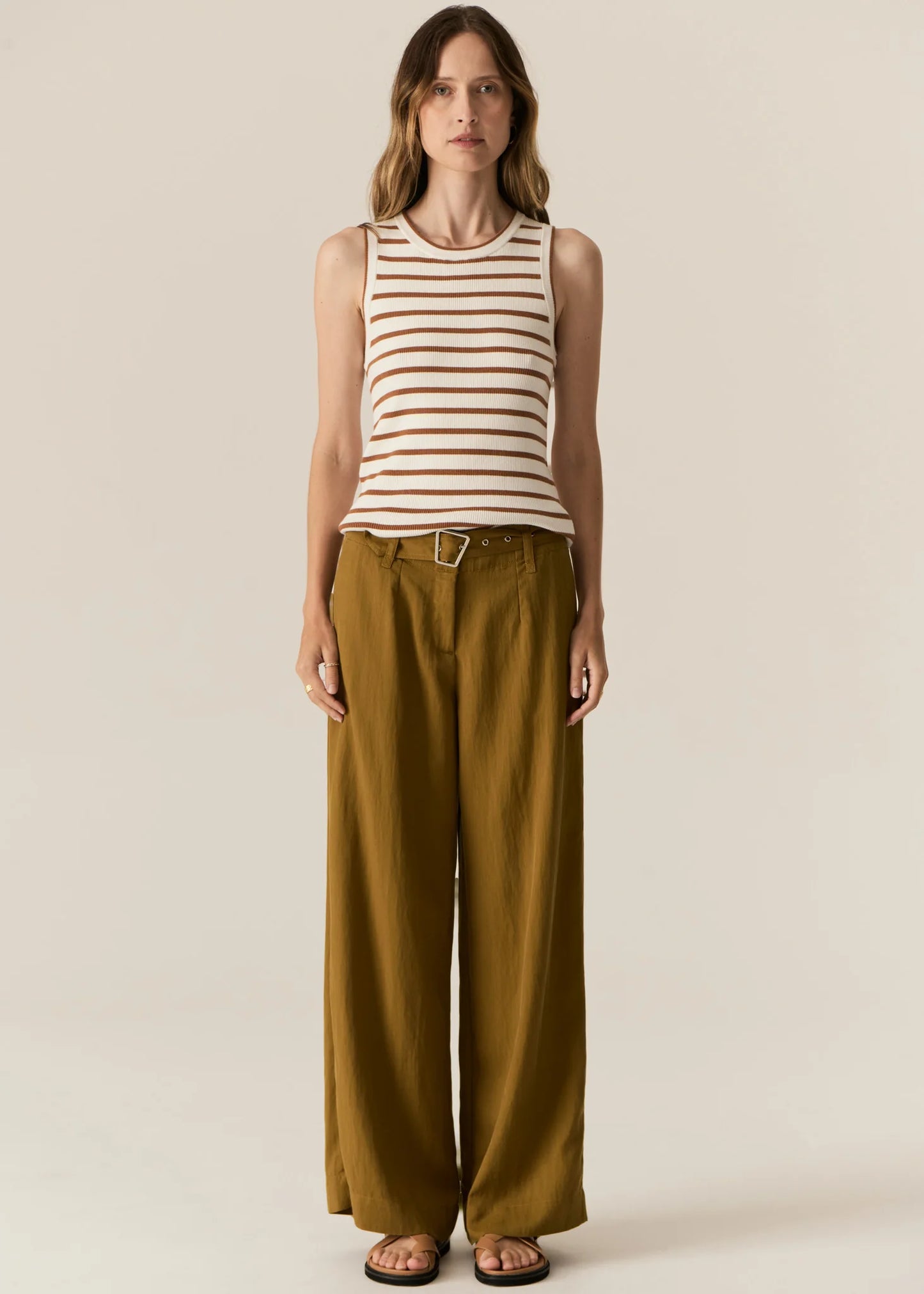 Faire Belted Pant | Khaki