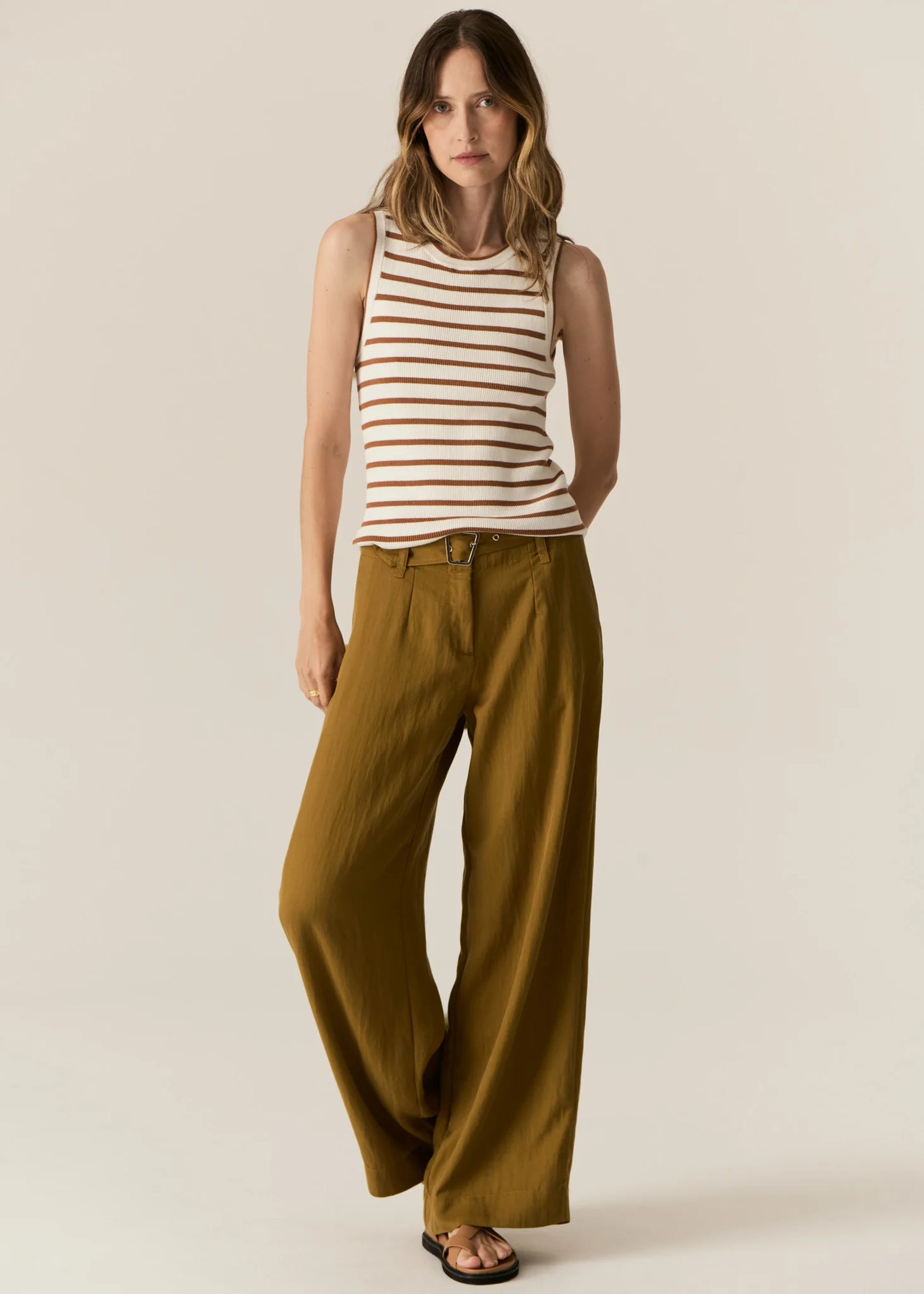 Faire Belted Pant | Khaki
