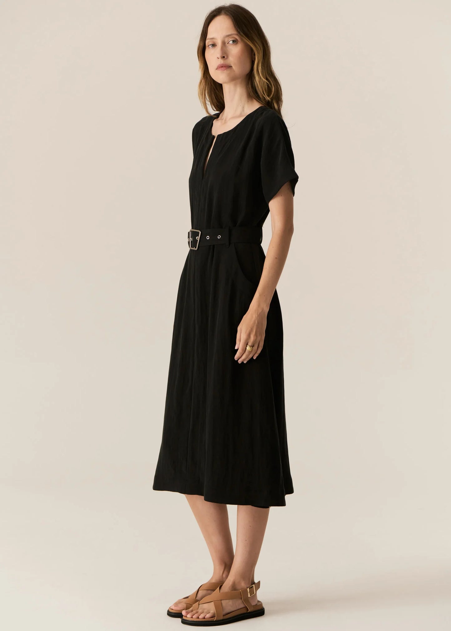 Faire Belted Dress | Black