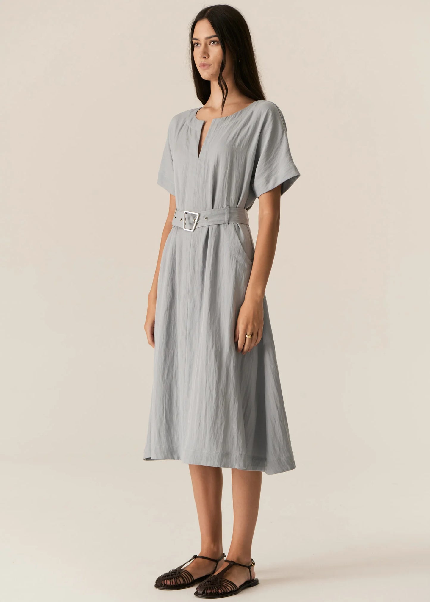Faire Belted Dress | Sky