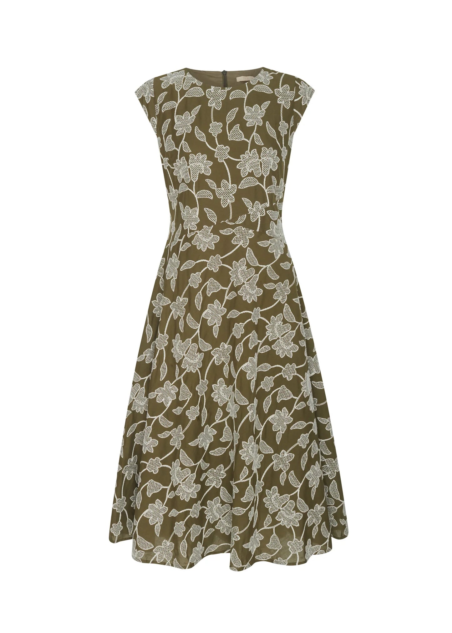 Hugo Dress | Khaki Embroidery