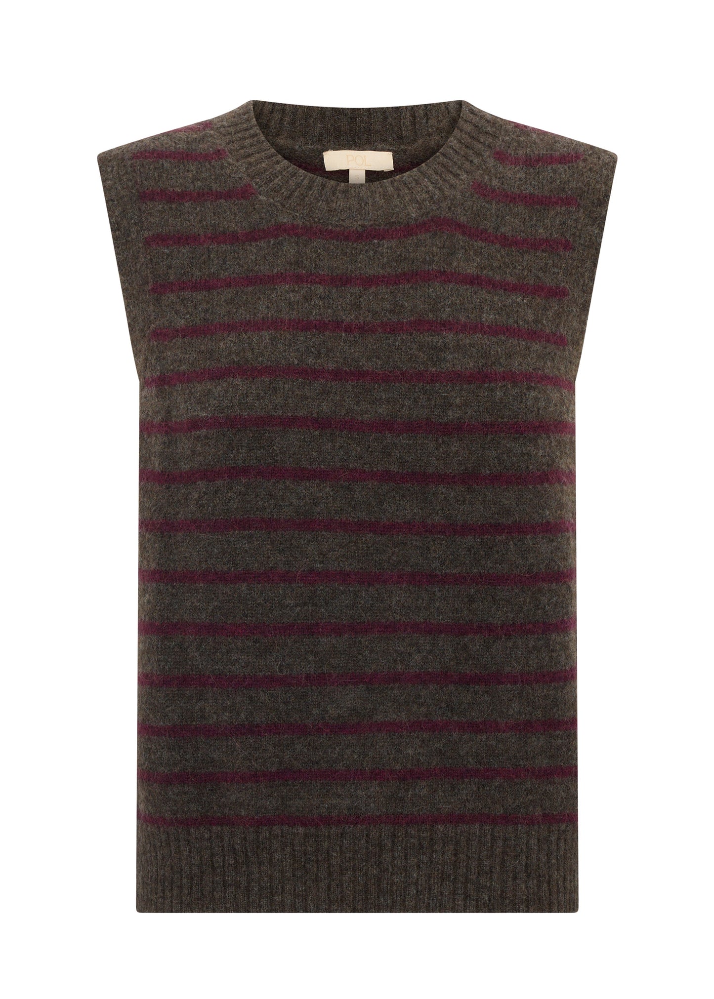 Carmel Striped Vest | Choc/Merlot