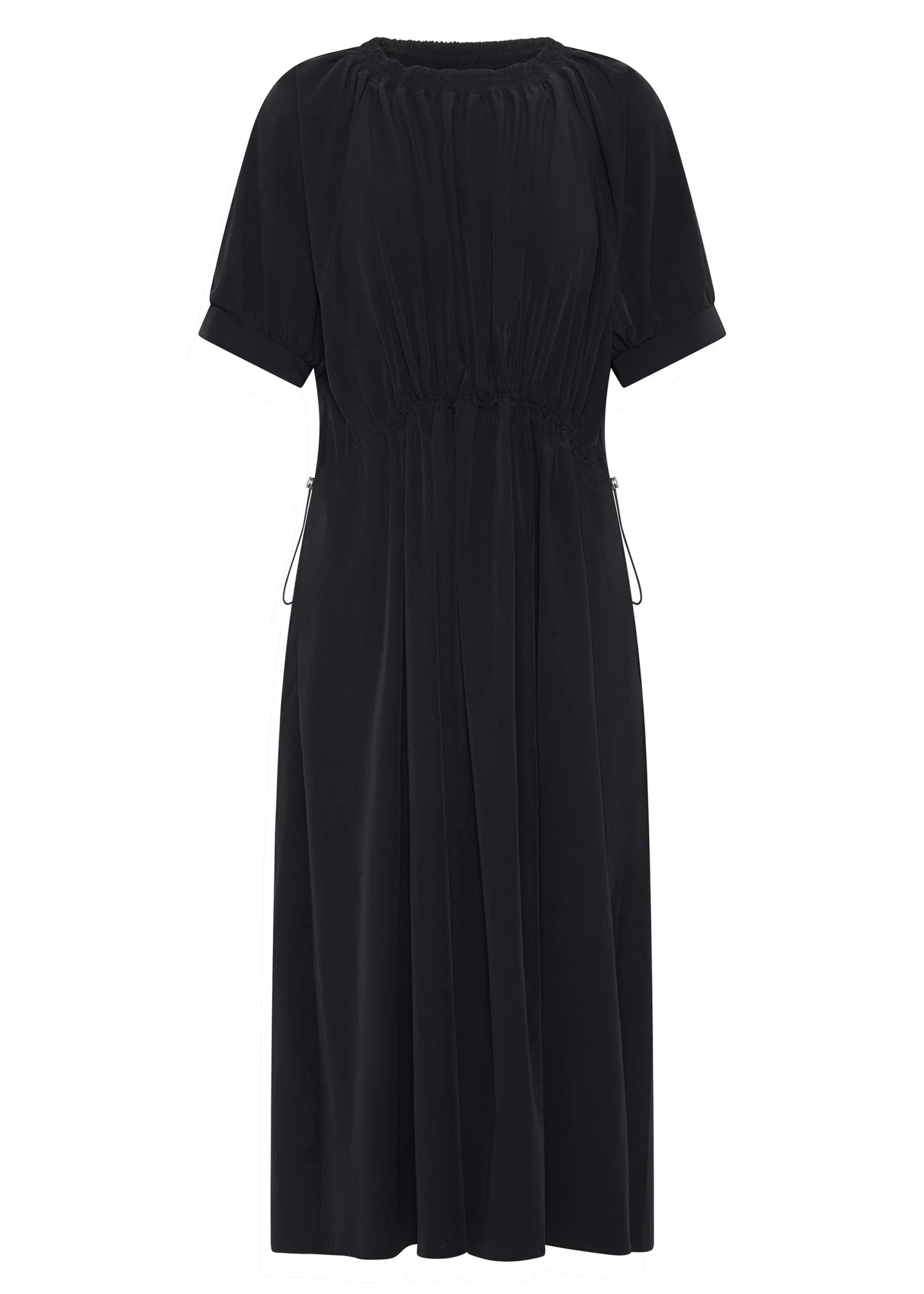 Tech Drawcord Dress | Black
