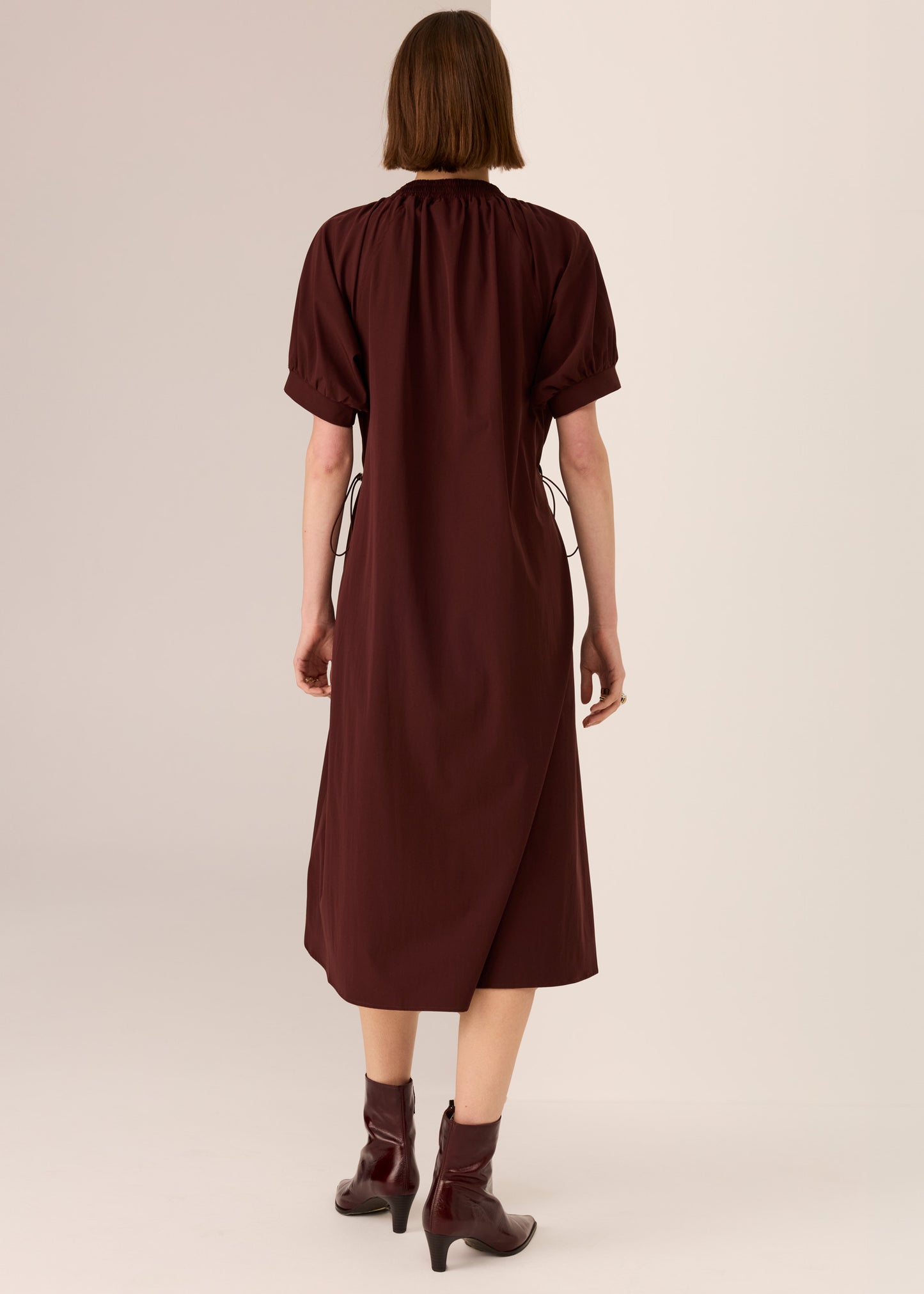 Tech Drawcord Dress | Merlot