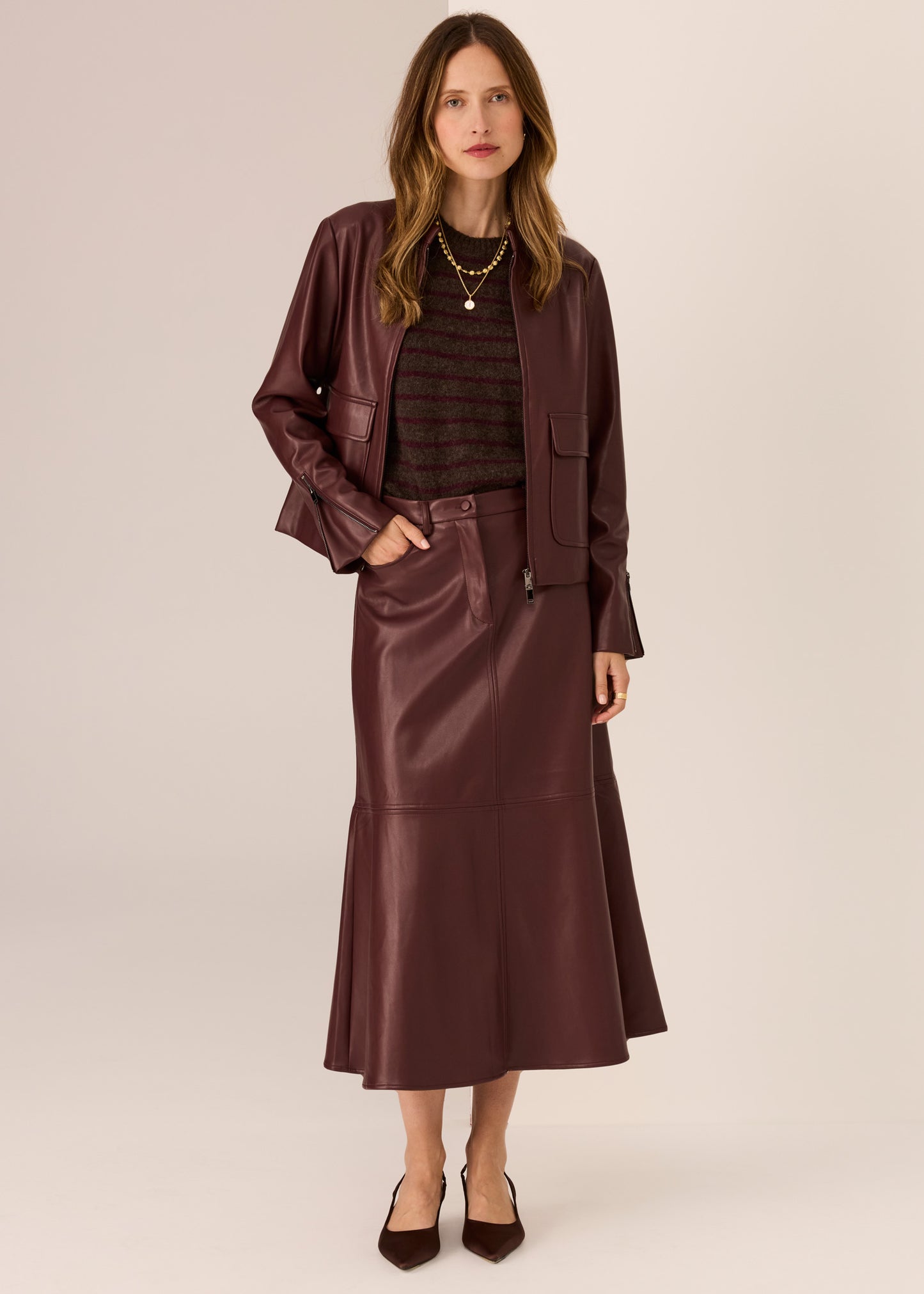 Hugo Zip Crop Jacket | Merlot