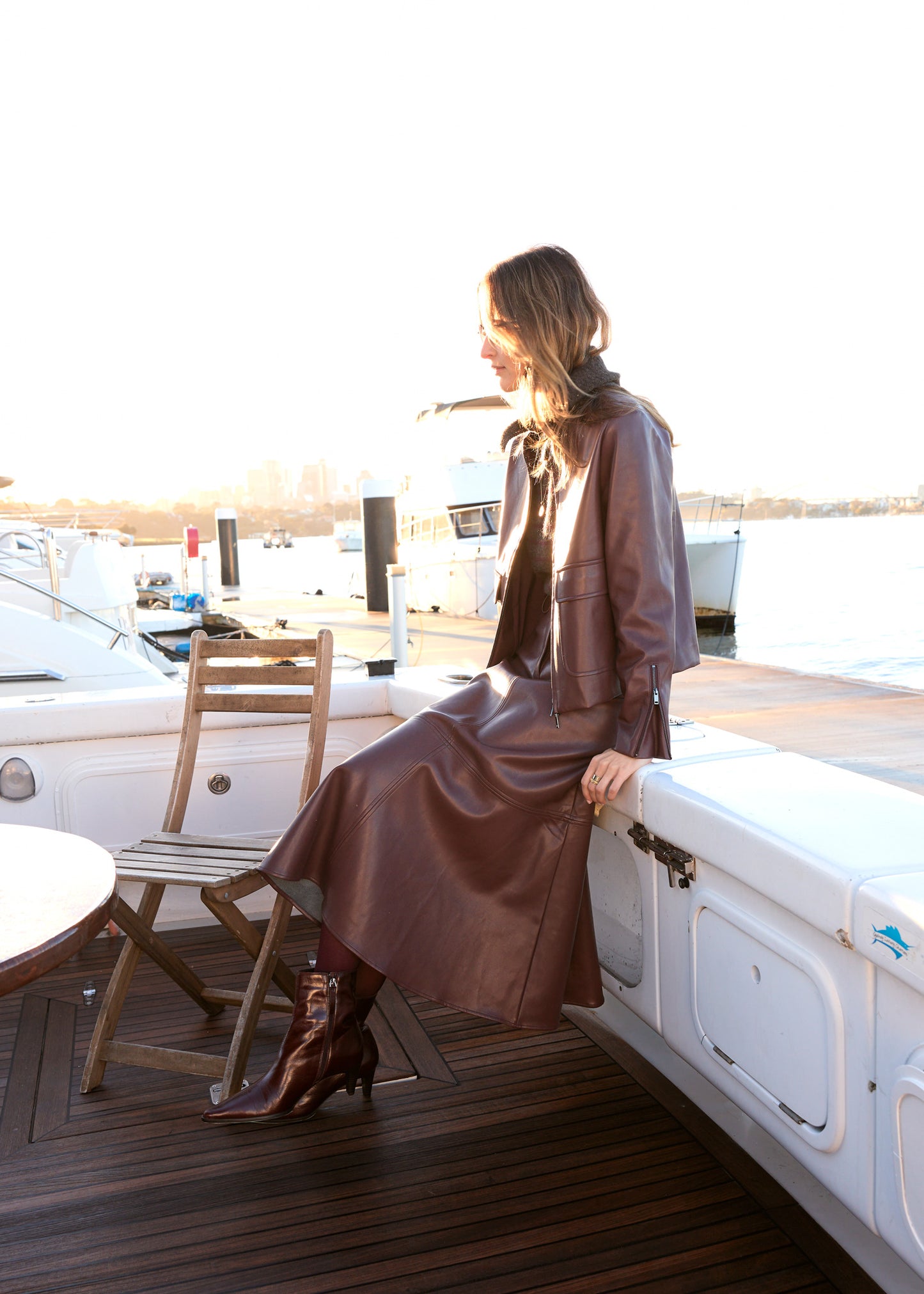 Hugo Zip Crop Jacket | Merlot
