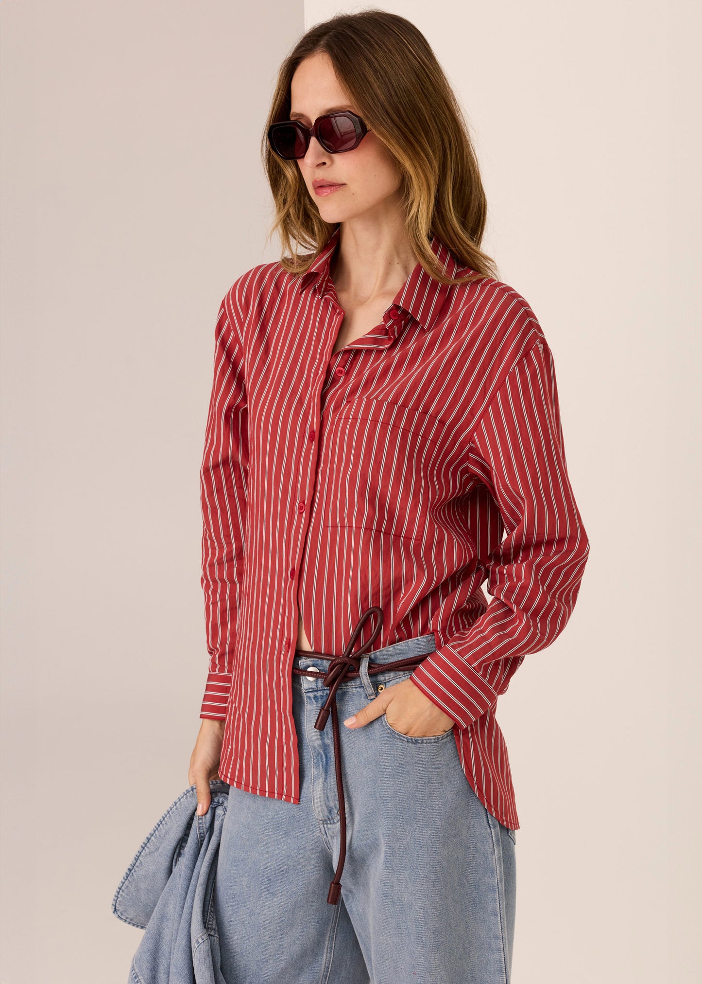 Marlon Stripe Shirt | Merlot Stripe
