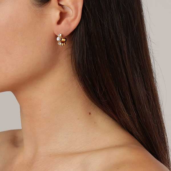 Dyrberg/Kern Jenna Gold Hoops - Crystal