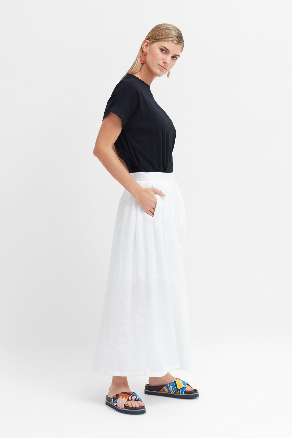 Elk Tia Linen Skirt - White