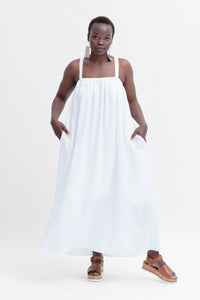 Elk Tia Linen Dress - White