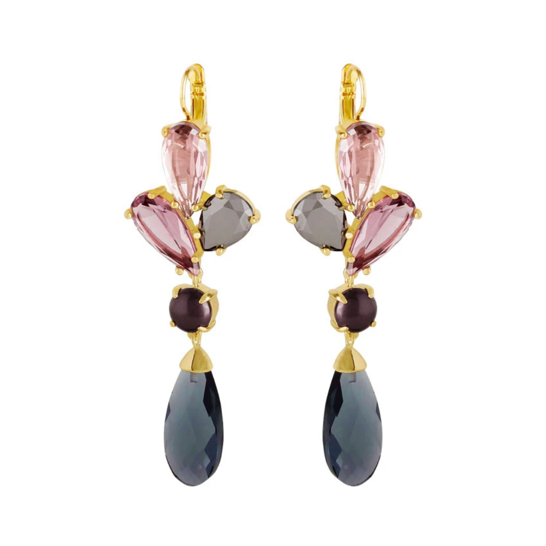 Dyrberg/Kern Apollina Shiny Gold Aubergine Earrings