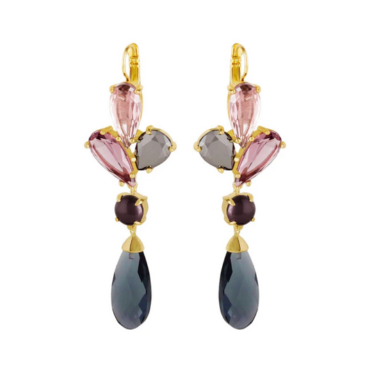 Dyrberg/Kern Apollina Shiny Gold Aubergine Earrings