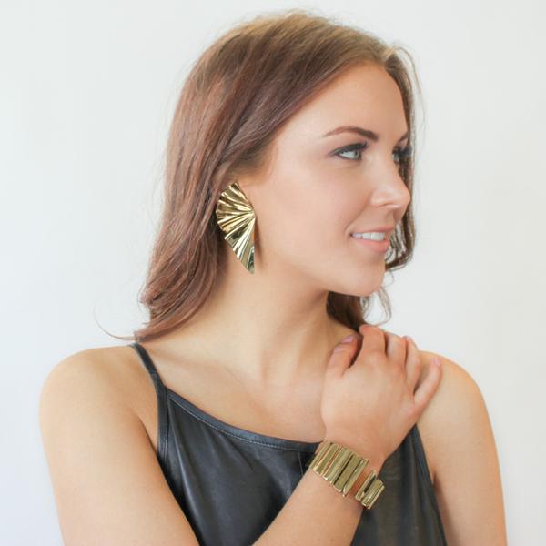 Dyrberg/Kern Plisea Shiny Gold Earrings